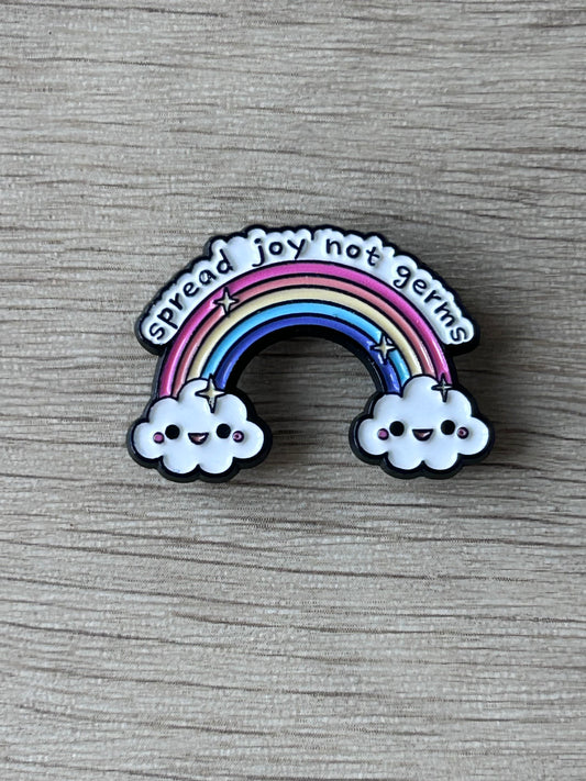 Pin's arc-en-ciel « Spread Joy Not Germs »