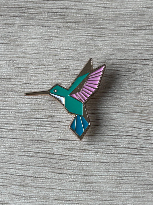 Pin's colibri en origami