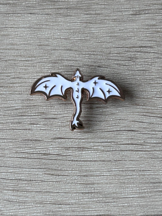 Pin's dragon blanc
